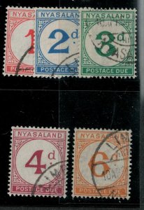 Nyassaland 1950 SC J1-J5 Used Set 