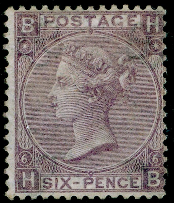 SG97, 6d lilac plate 6, LH MINT. Cat £3750. HB