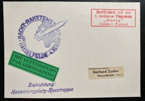 1933 Hasselfelde Germany Lufttorpedo Herta rocket Night Flight PC cover Zucker