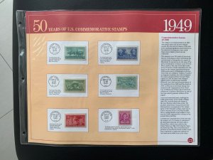 1949 50 YEARS OF U.S. COMMEMORATIVE STAMP Albums Panel of stamps