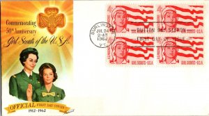 KAPPYSstamps US FDC 1962 GIRL SCOUTS OF AMERICA WHOLESALE LOT 4  GEORGE7