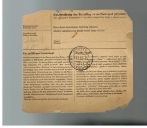 1944 Beneschau Germany Parcel Cover to Drutte Neuengamme Concentration Camp KZ
