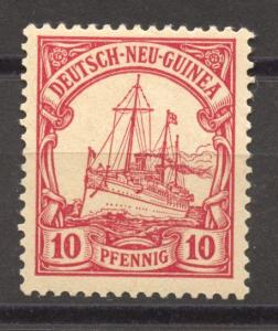 New Guinea, Yacht 10 Pf. NO WATERMARK, MNH, minor trpical toning (New-Guinea !!)