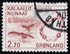 Greenland #153 Glass Pearls and Whales; Used (1.75)