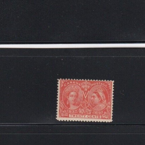 KAPPYSTAMPS CANADA #59 1897 20c JUBILEE ISSUE MINT HINGE REMNANT NO THINS  H570