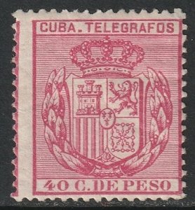 Cuba 1896 Ed 84 telegraph MH* creases