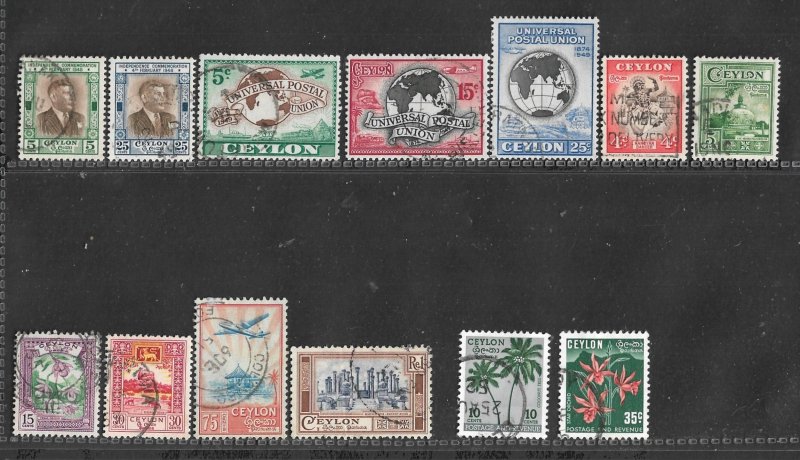 CEYLON 1937 - 1954 FINE USED COLLECTION OF SETS + EXTRAS Cat £26+