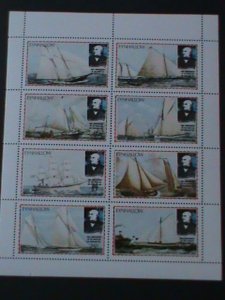 EYNHALLOW-SCOTLAND-WORLD CLASSIC SAILBOATS- MNH SHEET VF-EST.VALUE $12