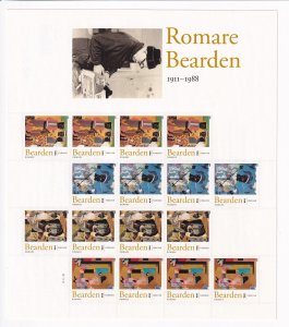 U.S.: Sc #4566-69, Romare Bearden Forever Stamps, Sheet of 16, MNH