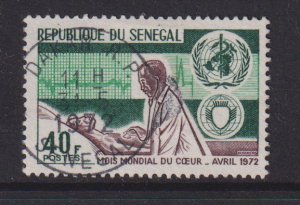 Senegal   #360   used   1972  WHO your heart is your health 40fr