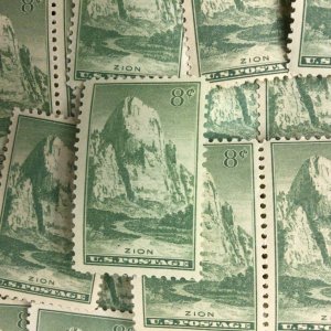 747 Zion Park  National Parks Year Issue 100 MNH 8 c stamps   1934