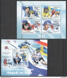 2011 Guinea-Bissau Sport Ice Hockey World Cup Winner Finland Kb+Bl ** Bc646