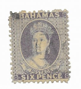 Bahamas #14C Stain - Used - Stamp CAT VALUE $90.00