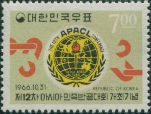 Korea South 1966 SG665 7w APACL Emblem MNH