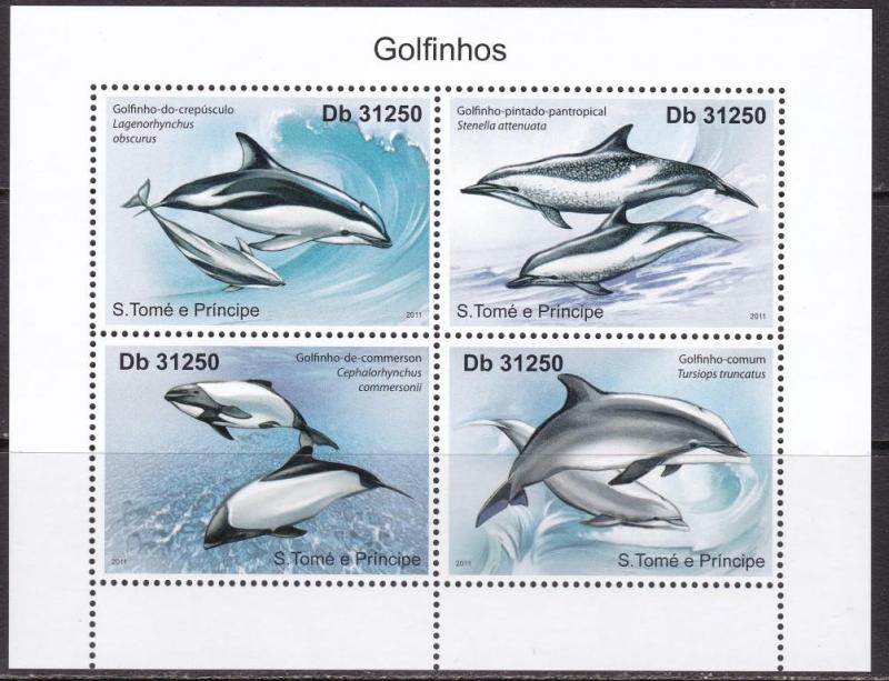 Sao Tome and Principe, Fauna, Dolphins. MNH / 2011