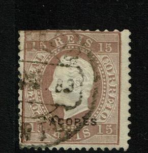 Azores SC# 33b, Used, Hinge Remnant, some minor toning (perf 12.5) - S6154