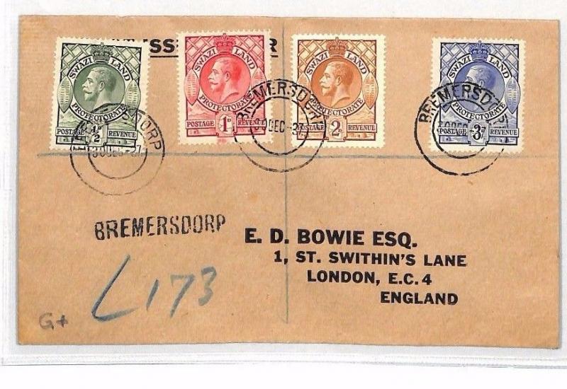 BH150 1927 SWAZILAND Bremersdorp Cover