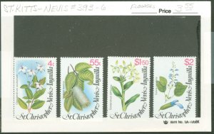 St. Kitts-Nevis #393-396 Mint (NH) Single (Complete Set) (Flowers)