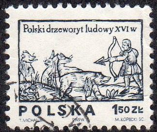 Poland 2071 - Used - 1.50z Hunter / Bow and Arrow (1974)