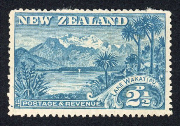New Zealand 1898 SG.250 2 1/2d blue WAKATIPU no wmk P12-16 mint c60 pounds
