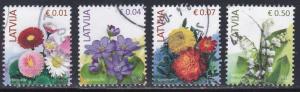 Latvia # 867-870, Flowers, Used Set, 1/2 Cat.