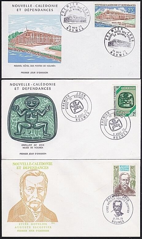 NEW CALEDONIA 1972-79 3 commem FDCs........................................B6267