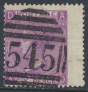 GB  SG 109 Pl 8  SC# 51a Used  3 clear margins clean 545 cancel see details s...