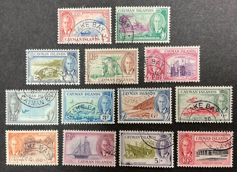 Cayman Islands #122-134 - 1950 Complete set of 13 Used stamps.