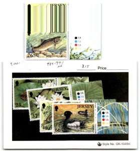 Jersey, Postage Stamp, #989-994 Mint NH, 2001 Pond Life, Duck. Frog (AB)