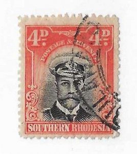 Southern Rhodesia Sc #21a  4p  perf 14  used FVF