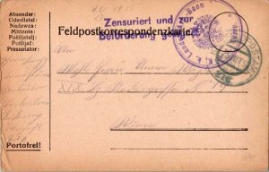 Austria Soldier's Free Mail 1915 K. und K. Feldpostamt 216 Feldpostcard to Wi...