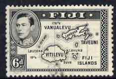 Fiji 1938-55 KG6 6d die I very lightly cancelled SG 260
