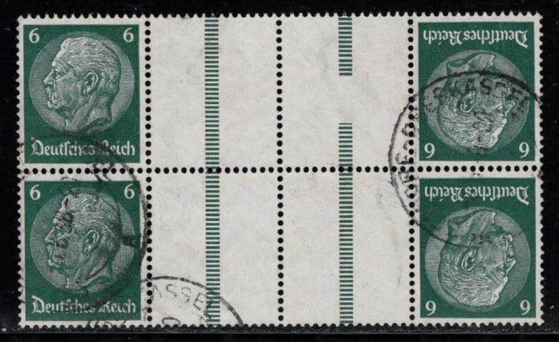 Germany Scott # 419 (4), 4 labels, used, tete beche, Mi# 2x KZ22.1