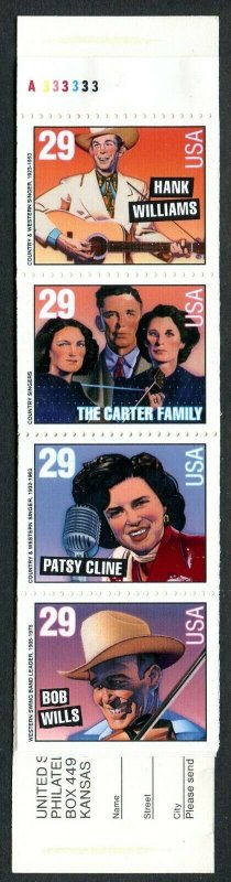 U.S. Scott 2775-2778 MNH Intact Country & Western Singers Booklet