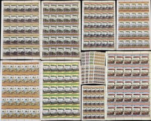 ST LUCIA Trains Locomotives Sheets x 8 MNH (BLK66 )