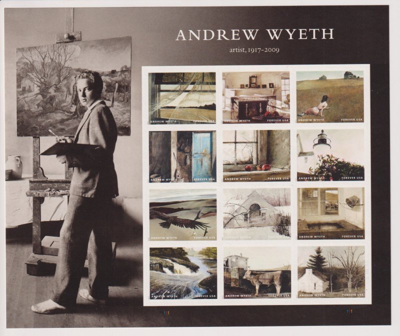 U.S.: Sc #5212, Andrew Wyeth, Forever Stamps, MNH, Sheet of 12 (S30269)