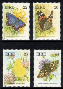 IRELAND 1985 Butterflies; Scott 612-15; MNH