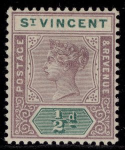 ST. VINCENT QV SG67, ½d deep mauve & green, LH MINT.