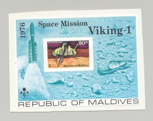 Maldives #661 Space, Viking 1v S/S Imperf Proof Mounted on Card