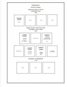PRINTED PARAGUAY AIRMAIL 1929-1990 STAMP ALBUM PAGES (201 pages)