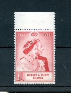 GILBERT & ELLICE 1948 KING GEO VI SILVER WEDDING MINT NEVER HINGED AS SHOWN