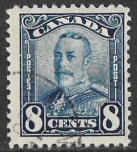 CANADA 1928-29 8c Blue KGV Portrait Issue Sc 154 VFU