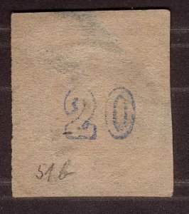 1875, Greece 20L, Used, Sc 47