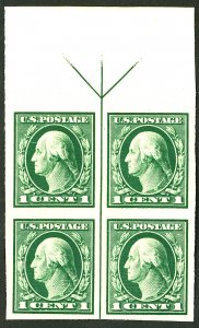 U.S. #481 MINT ARROW BLOCK OF 4 OG LH CREASE