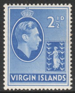 Virgin Islands BVI Scott 80 - SG114a, 1938 George VI 2.1/2d MH*