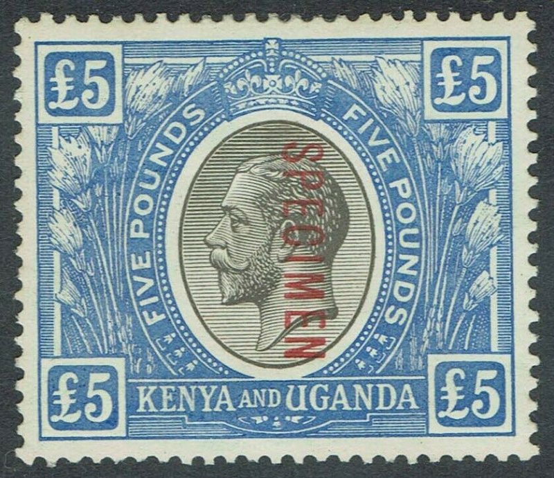 KENYA AND UGANDA 1922 KGV SPECIMEN 5 POUNDS 