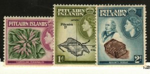 Pitcairn Islands #20-2  MH Map, flowers