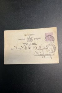 Germany Wurttemberg P18 postal card used Reutlingen cancel lot # 58
