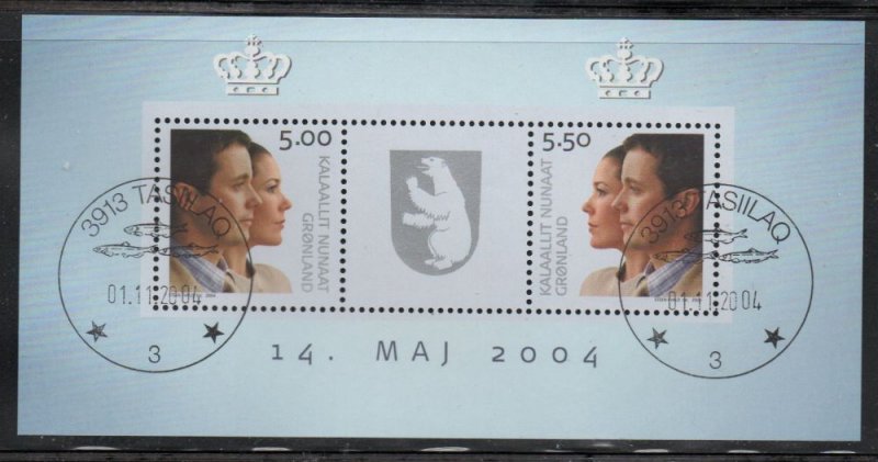 Greenland Sc 430a 2004 Royal Wedding stamp sheet used