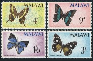Malawi 37-40,40a sheet,MNH.Michel 37-40,Bl.5. Butterflies 1966.